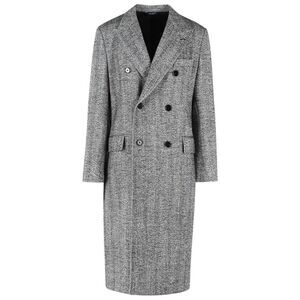 Dolce & Gabbana 'Fantasia' Long Grey Virgin Wool Coat Men